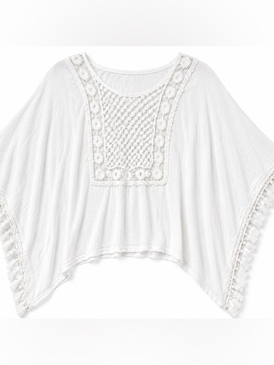 Source Unknown Tops - White • Crochet-Accent • Boho • Top